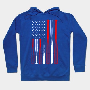 4th July Baseball Distressed USA Flag Patriotic Hoodie